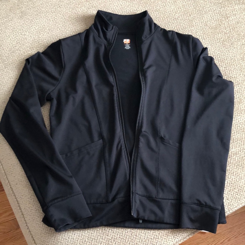 Black athletic zip top